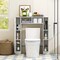 Costway Over The Toilet Storage Cabinet Double Door Bathroom Toilet Storage Organizer Natural/White